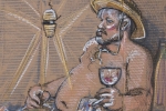 Chris-Dali-drink-Oil-Pastel-Cardboard