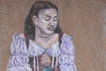 Lynett-Apple-Red-Couch-oil-pastel-Cardboard