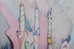 fein_three candles_colored pencil
