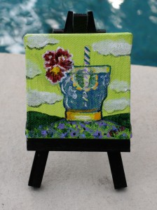 Blue Drink with Black Easel
